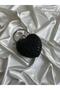 Stoned Heart Model Wedding Engagement Evening Dress Bag Black