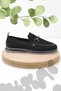 Black Knitwear Women's Loafer Shoes01225090482 - 2