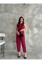 Gold Button Asymmetrical Cut Vest Pleated Baggy Trousers Double Linen Suit