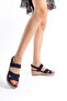 Genuine Leather 33-34-35 Den 41-42-43-44-45 Number Wedge Heel Espadrille - 4