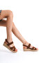 Genuine Leather 33-34-35 Den 41-42-43-44-45 Number Wedge Heel Espadrille - 3