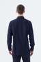 Navy Blue Comfort Fit Patterned Stretch Fabric Cotton Sports Shirt - 4