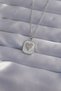 316L Steel Chain Marble Pattern Silver Color Zircon Stone Heart Model Necklace - Tj-Bko9014 - 2