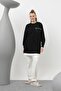 Women's Double-Sided Decorative Zipper Detail Tunic - 10620Tun - Black