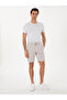 Beige Regular Fit Cotton Blend Lace-Up Waist Bermuda Shorts 50305669-Vr011