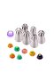 Stainless Steel Flower Tips Russian Nozzles and Piping Bag Cake Decorating Apparatus 7 Pieces - 2