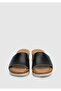 Women's Slippers - Black Leather - 3