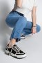 Women's Black Linen Sneakers - Lace-Up and Dofkin Sneakers - 4