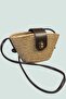 Aria Wicker Look Mini Crossbody Bag with Inner Lining and Handle Detail
