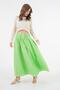 Grass Green Poplin Long Skirt with Elastic Waist 27321 - 2