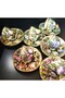 Porcelain Hand Painted Alti Ki̇Şi̇Li̇K Coffee Fi̇Ncan Set - 4
