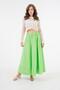 Grass Green Poplin Long Skirt with Elastic Waist 27321 - 7