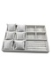 Domestic Production Oslo Model Suede Coated Gray Color Padded Mix Inside Drawer Jewelry Organizer - 2