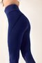 Women's Navy Blue High Waist Gathering Effect Karyoka Stitched Breathable Extra Flexible Sports Leggings - 4