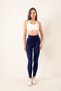 Women's Navy Blue High Waist Gathering Effect Karyoka Stitched Breathable Extra Flexible Sports Leggings - 2