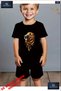 Kids Lion Flame Custom Printed Crew Neck T-Shirt - Shorts Set