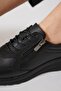 Amaya side zipper genuine leather women's shoes black leather - 4