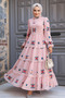 Embroidery Patterned Powder Hijab Dress 45541Pd - 2