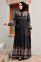 Patterned Anthracite Hijab Dress 50095ANT