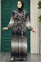 Leopard Patterned Dusty Rose Hijab Dress 3889Gk - 2