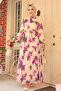Purple Patterned Hijab Dress - 34461MOR