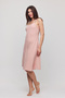 Women's Strappy Midi Dress Pink Nightgown - 4