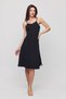Women's Strappy Midi Dress Black Nightgown - 2