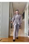 Roza Buttoned Imported Woven Fabric Shirt Double Suit Mink - 4