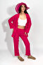 Women's Pants Bottom Top Double Kimono Suit Casual Fit Pink - 6