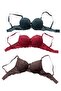 Lacy Underwire Padded Bra 3-Piece