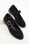 Black Suede Women's Loafer Shoes 20499