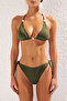 Haki Simli Üçgen İnci Aksesuarlı Regular Bikini Takımı TBESS25BT00059 - 3