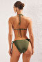 Haki Simli Üçgen İnci Aksesuarlı Regular Bikini Takımı TBESS25BT00059 - 4