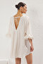 Beige Mini Woven Ruffle Beach Dress Tbess25El00091 - 5