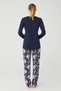 Women's Navy Blue Pajama Set - 3