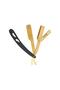 Men's Matte Yellow Black Covered Razor Attachable Stainless Steel Beard Razor U 003 - 3