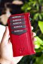 Unisex Red Blush Genuine Leather Zippered Card Holder Wallet