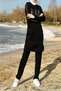 Women's Stoned Black Hijab Tracksuit Set