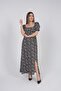 Viscose Fabric Slit Detail Dress Black