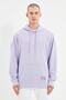 Lila Oversize/Geniş Kesim Kapüşonlu İçi Polar/Sıcak Tutan Sweatshirt TMNAW21SW2005