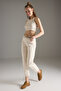 Bej Kalp Nakışlı Yüksek Bel Mom %100 Pamuk Non-Stretch Jeans TWOSS25JE00269 - 2