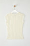 Ekru Dantel Fitted/Vücuda Oturan Ay Kol Örme Bluz TWOSS25BZ00282 - 6