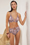 Batik Desenli Cut Out Detaylı Üçgen Kaplı Regular Yüksek Bel Bikini Takımı TBESS25BT00170 - 2