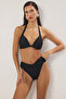 Siyah V Kesim Regular Yüksek Bel Bikini Altı TBESS25BA00037 - 2