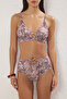 Batik Desenli Cut Out Detaylı Üçgen Kaplı Regular Yüksek Bel Bikini Takımı TBESS25BT00170 - 3