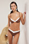 Brown Color Block Regular Normal Waist Bikini Bottom Tbess25Ba00049 - 2