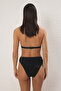 Siyah V Kesim Regular Yüksek Bel Bikini Altı TBESS25BA00037 - 3