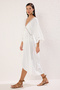 Ecru Woven Flounce Beach Midi Dress Tbess25El00075 - 2