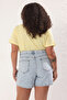 Açık Mavi Yüksek Bel Geniş Paça %100 Pamuk Non-Stretch Büyük Beden Şort Etek TBBSS25AP00032 - 10