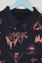 Navy Blue Male Child 100% Cotton Forest Printed Polo Neck Short Sleeve Knitted T-Shirt Tkdss25Ts00083 - 2